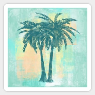 Painted Palm Trees Tropical Colors Sticker